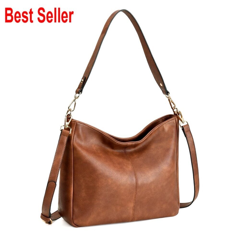 Soft Vegan Leather Hobo Crossbody Bag with Adjustable Straps